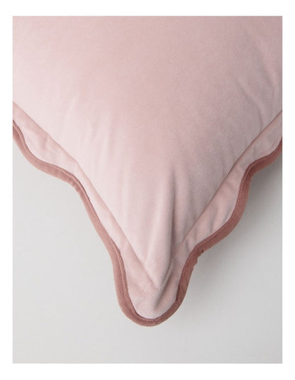 Velvet Scalloped Cushion in Deep Pink
