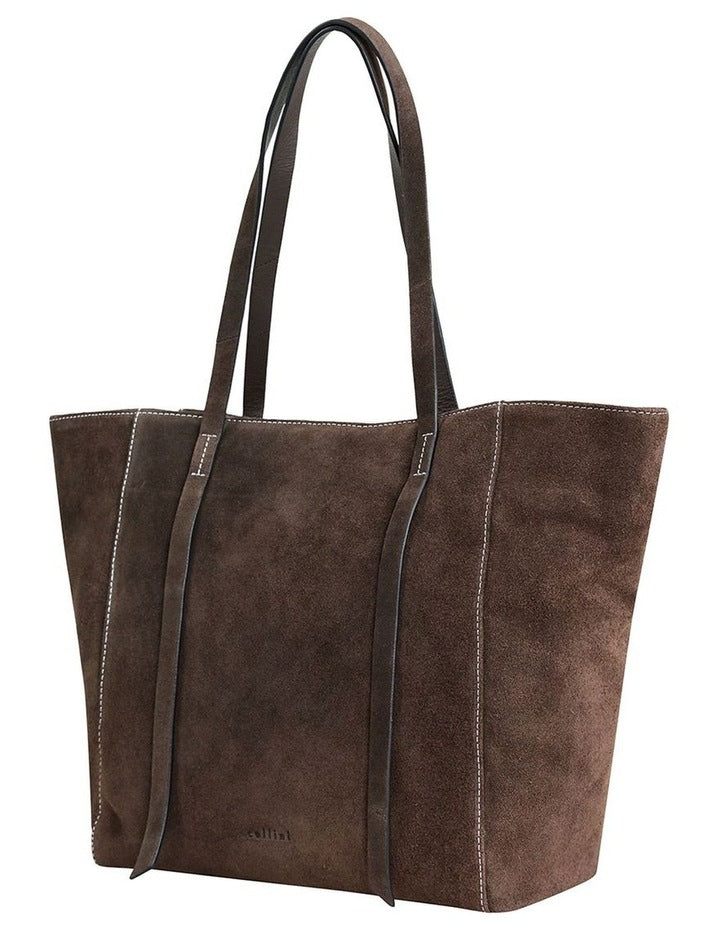 Montego Suede Tote Bag in Espresso