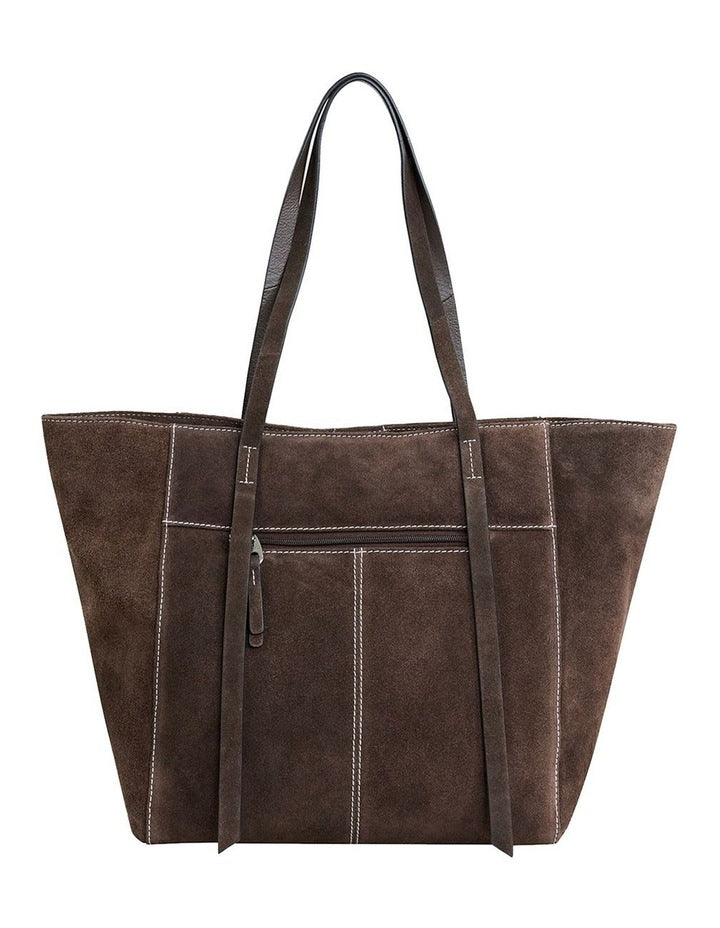 Montego Suede Tote Bag in Espresso