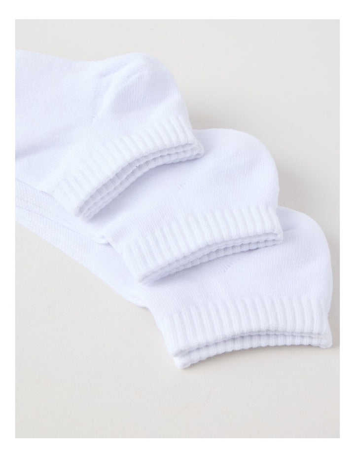 3 Pack Low Cut Sport Socks in White