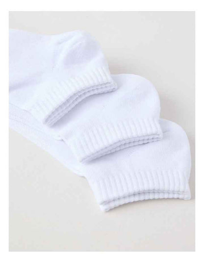 3 Pack Low Cut Sport Socks in White