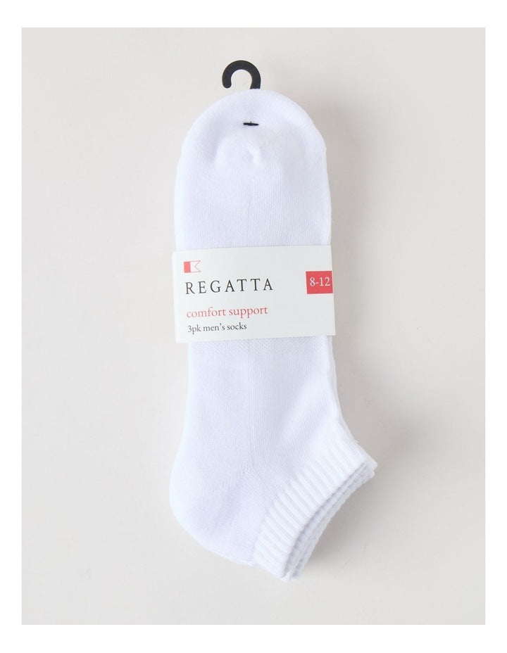 3 Pack Low Cut Sport Socks in White
