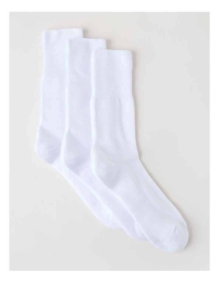 3 Pack Loose Top Crew Sports Socks in White