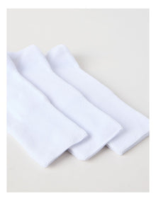 3 Pack Loose Top Crew Sports Socks in White