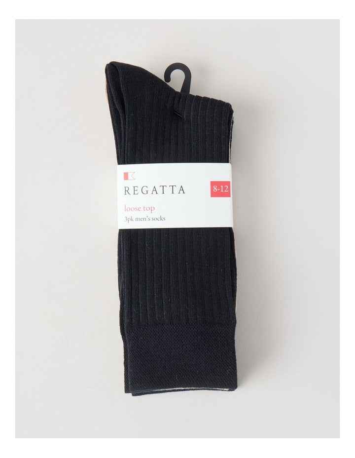 3 Pack Soft Top Rib Socks in Black, Sand, and Denim