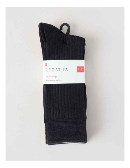 3 Pack Soft Top Rib Socks in Black, Sand, and Denim