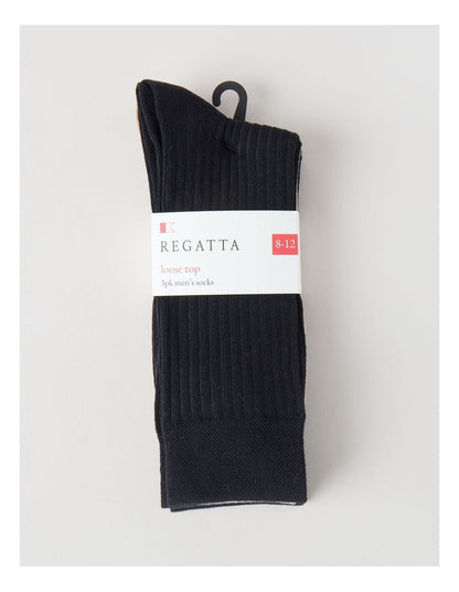 3 Pack Soft Top Rib Socks in Black, Sand, and Denim