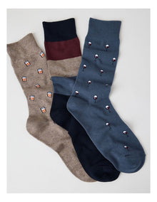 3 Pack Drinks Soft Top Socks