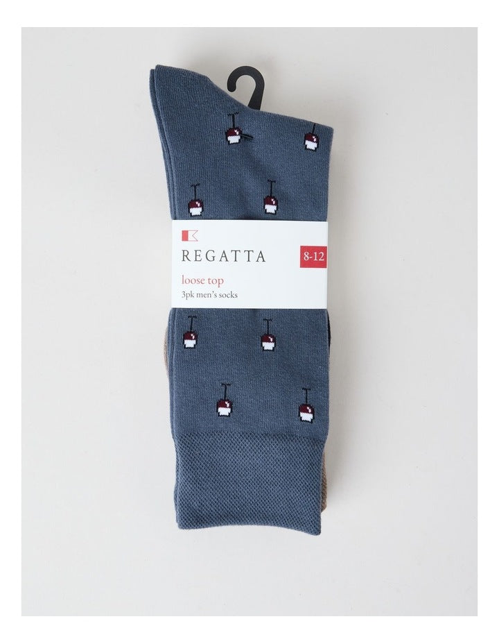 3 Pack Drinks Soft Top Socks
