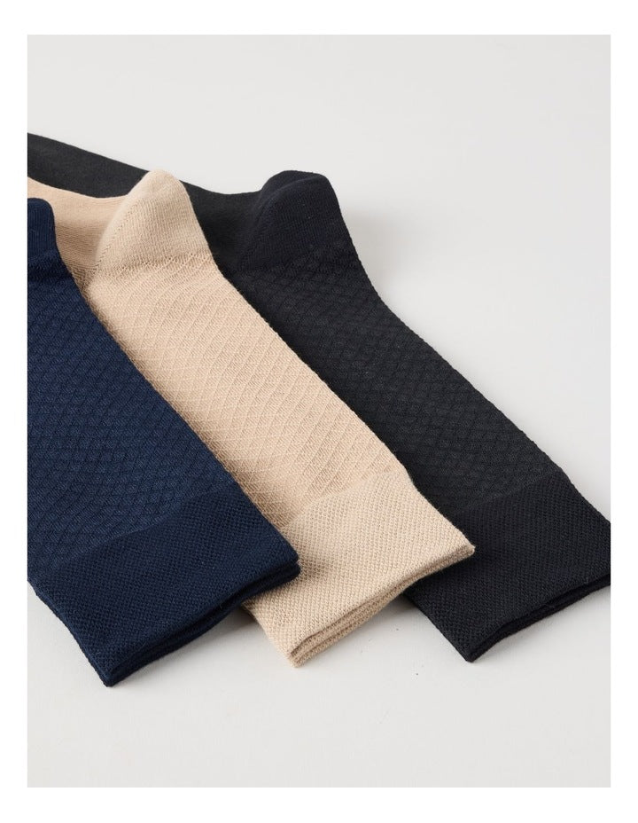 3 Pack Texture Soft Top Socks