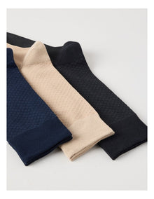 3 Pack Texture Soft Top Socks