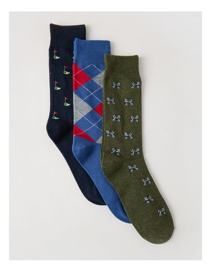 3 Pack Golf Soft Top Socks