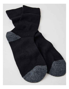 Merino Wool Boot Socks in Black and Moss Marle