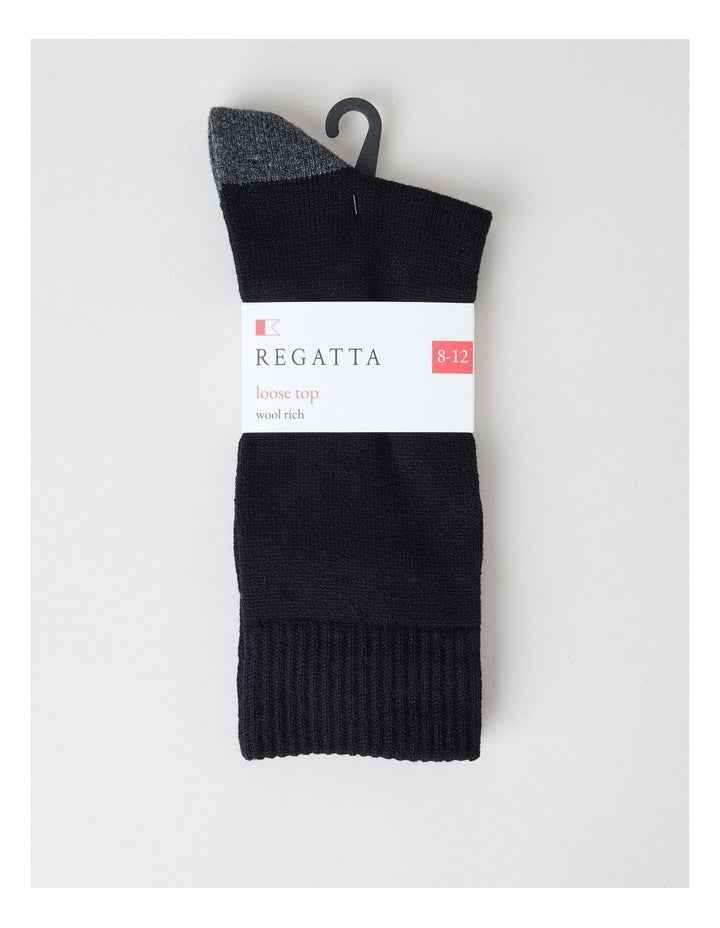 Merino Wool Boot Socks in Black and Moss Marle