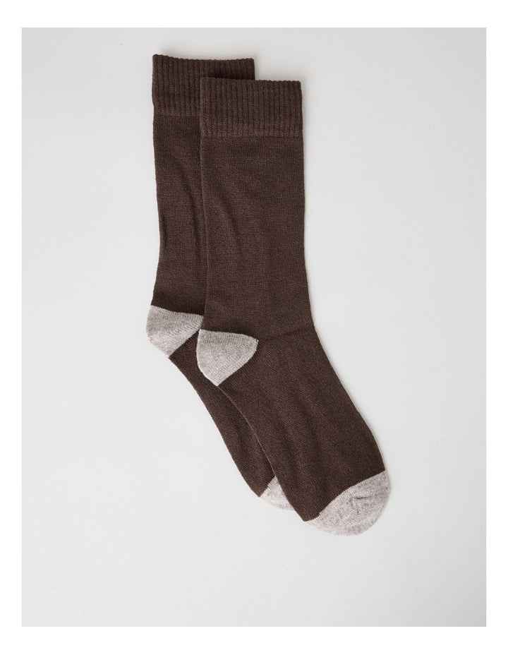 Merino Wool Boot Socks in Expresso and Taupe Marle