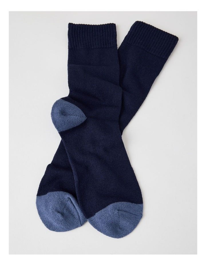 Merino Wool Boot Socks in Navy and Royal Blue