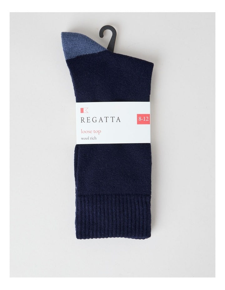 Merino Wool Boot Socks in Navy and Royal Blue