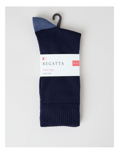 Merino Wool Boot Socks in Navy and Royal Blue