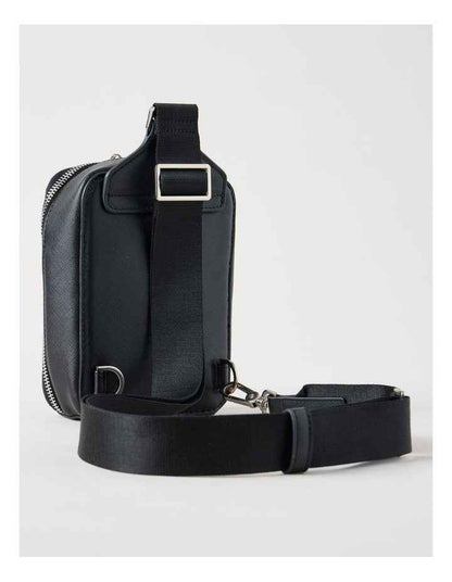 Saffiano Crossbody Bag in Black
