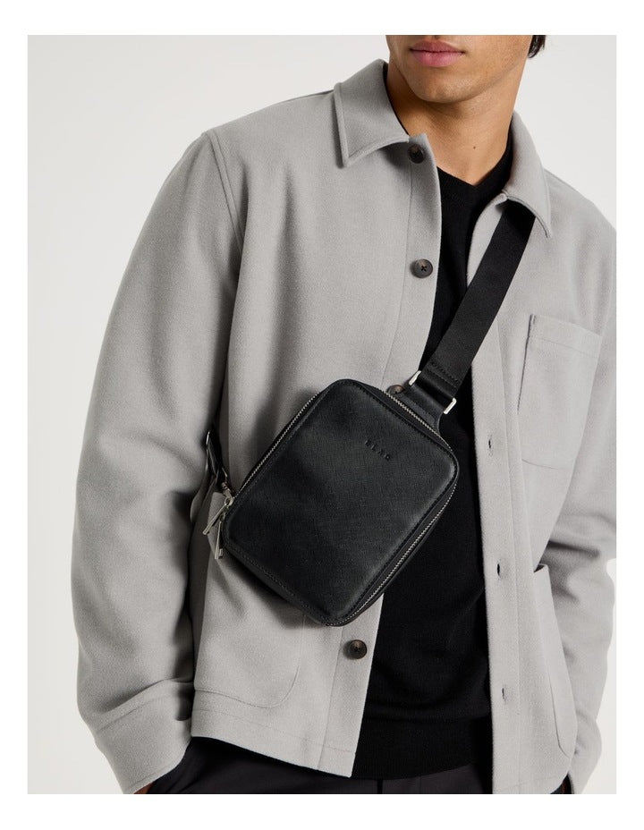 Saffiano Crossbody Bag in Black