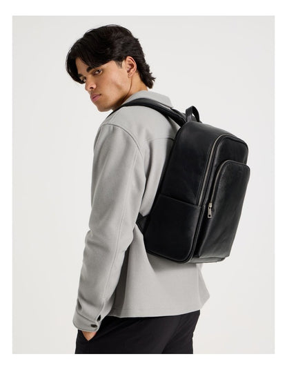 Saffiano Backpack Bag in Black