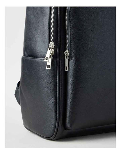 Saffiano Backpack Bag in Black