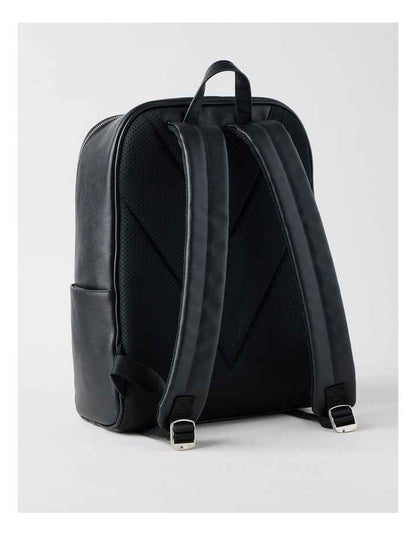 Saffiano Backpack Bag in Black
