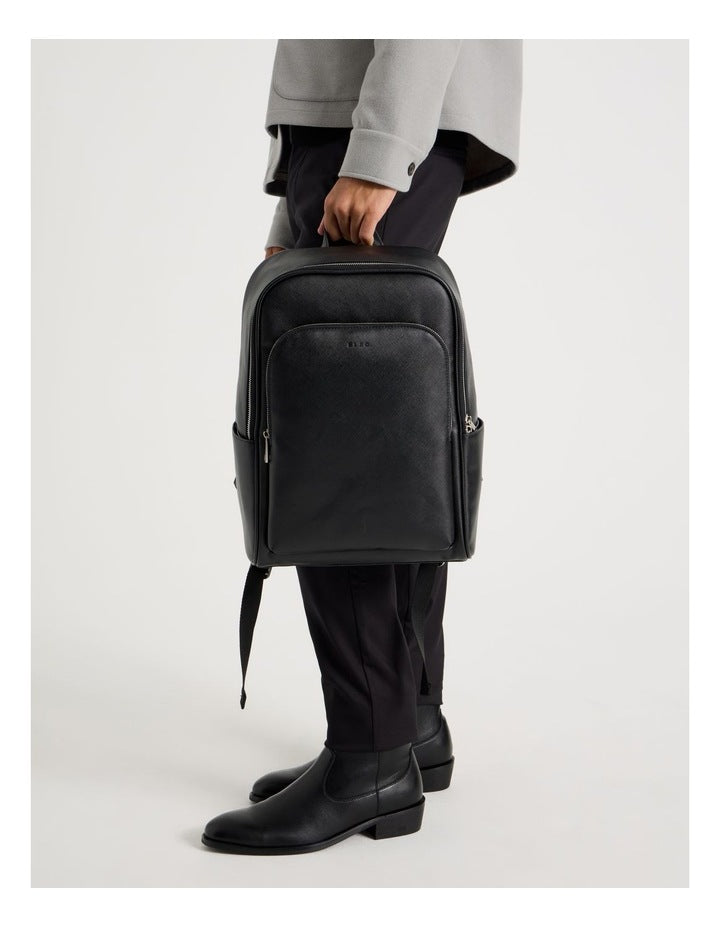 Saffiano Backpack Bag in Black