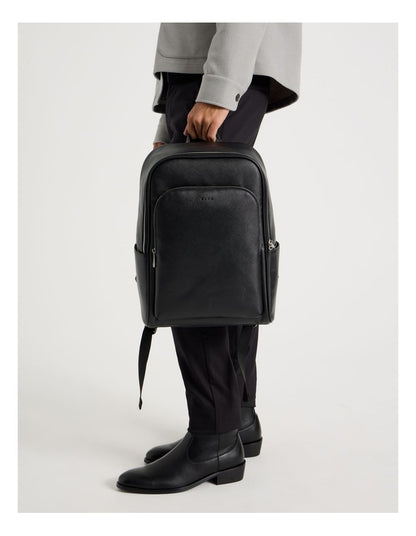 Saffiano Backpack Bag in Black