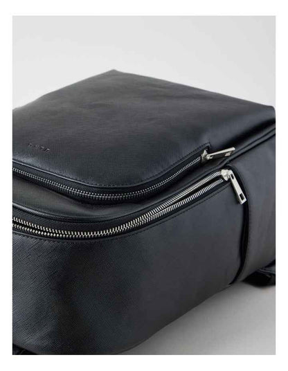 Saffiano Backpack Bag in Black