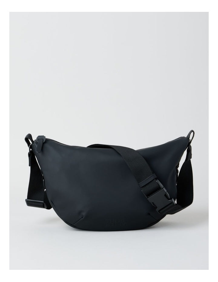 Rubberised Crossbody Bag in Black