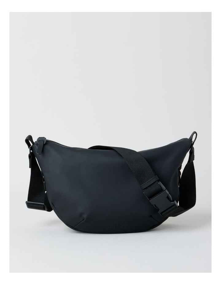 Rubberised Crossbody Bag in Black