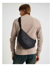 Rubberised Crossbody Bag in Black