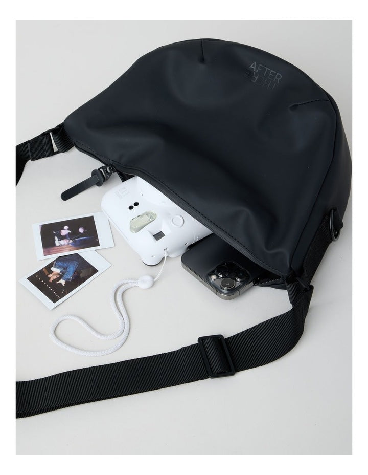 Rubberised Crossbody Bag in Black