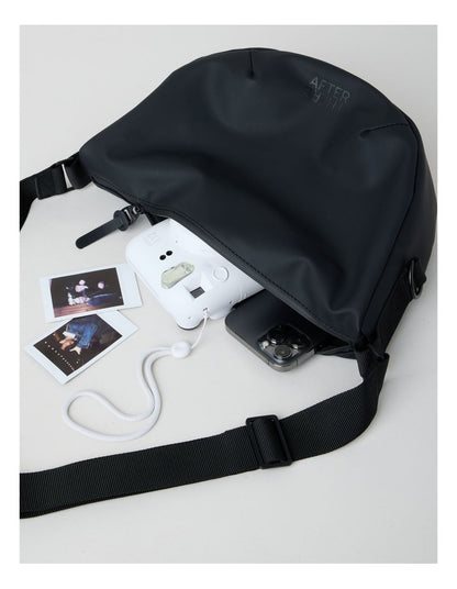 Rubberised Crossbody Bag in Black