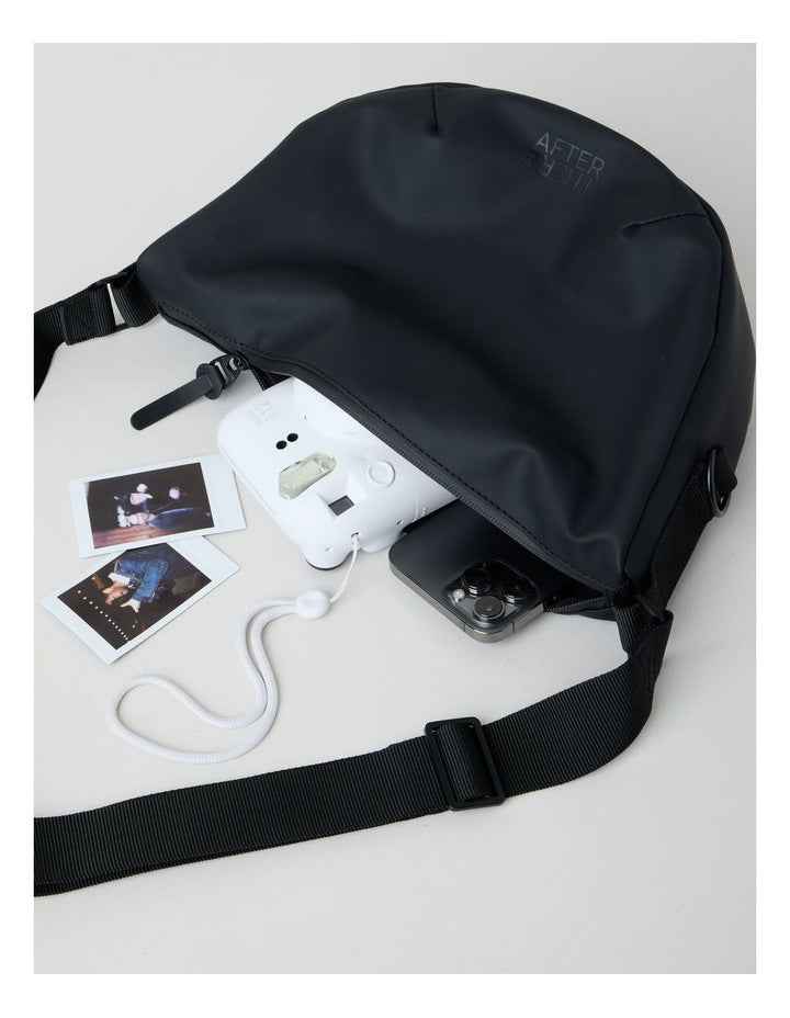 Rubberised Crossbody Bag in Black