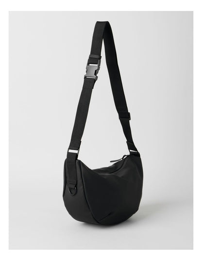Rubberised Crossbody Bag in Black