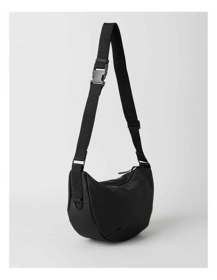 Rubberised Crossbody Bag in Black