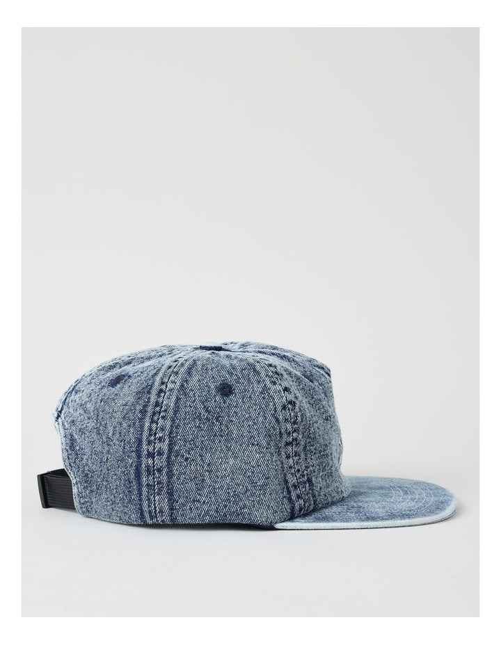 4 Panel Flat Brim Cap in Denim
