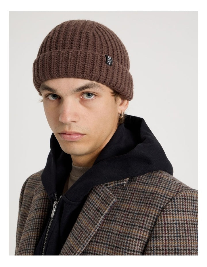 Fisherman Beanie in Brown Marle