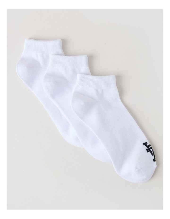 3 Pack Sneaker Logo Socks in White