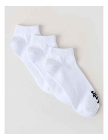 3 Pack Sneaker Logo Socks in White