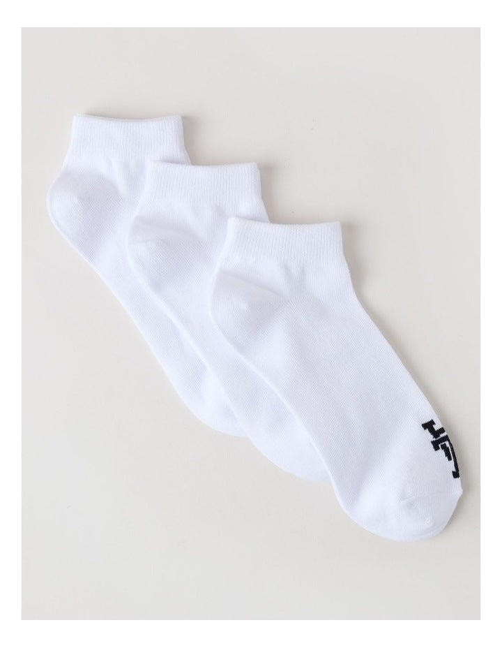 3 Pack Sneaker Logo Socks in White