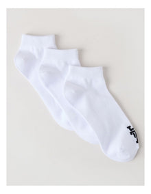 3 Pack Sneaker Logo Socks in White