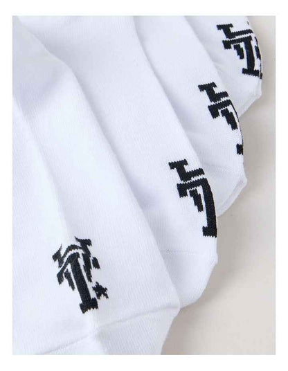 3 Pack Sneaker Logo Socks in White