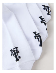 3 Pack Sneaker Logo Socks in White