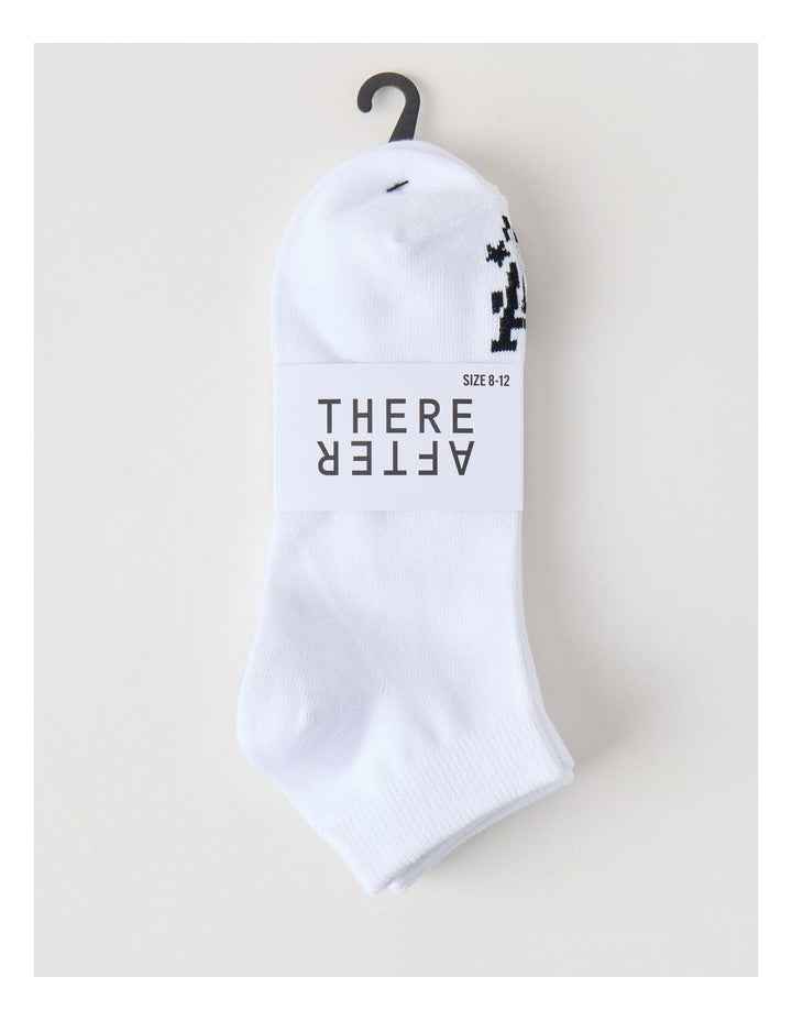 3 Pack Sneaker Logo Socks in White