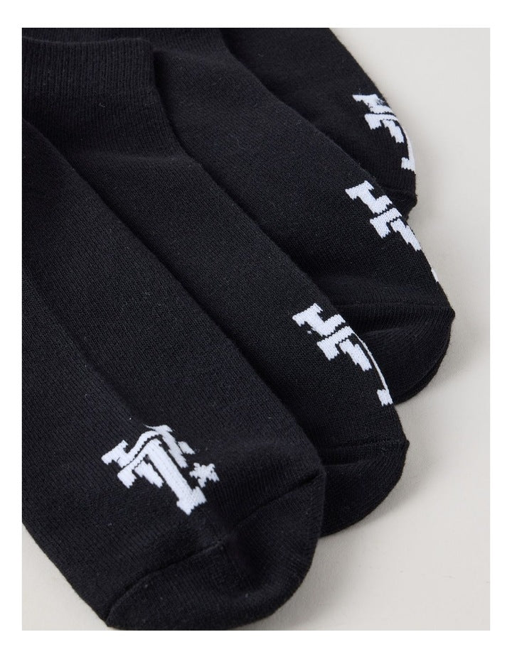 3 Pack Sneaker Logo Socks in Black
