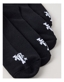 3 Pack Sneaker Logo Socks in Black