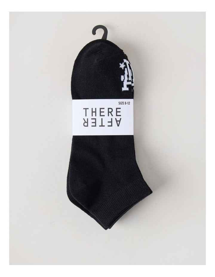 3 Pack Sneaker Logo Socks in Black